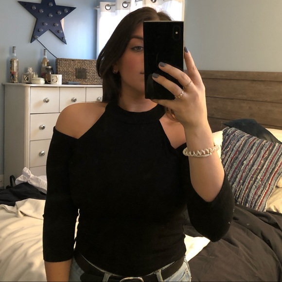 Aqua Tops - Aqua Shirt with Shoulder Cut Outs